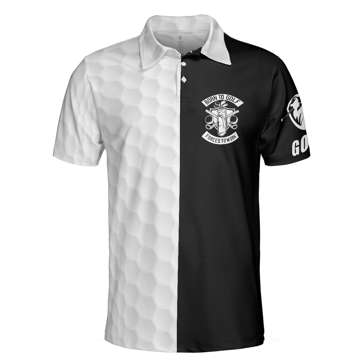 Black  White Are You Looking At My Putt Golf Polo Shirt Black And Golf Pattern Polo Shirt Sarcastic Golf Shirt For Men - 3