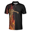 Your Hole Is My Goal Golf Polo Shirt Black Flame Fragmented Golfer Polo Shirt Best Golf Shirt For Men - 3