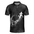 American Football On Smoke Black Theme Background Polo Shirt Smoke Football Player Polo Shirt Best Football Shirt For Men - 3