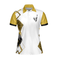 Grab Your Balls Were Going To Play Tennis Short Sleeve Women Polo Shirt White And Yellow Tennis Shirt For Ladies - 3