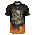 In Dart We Trust Short Sleeve Polo Shirt Fire Play Hard Skull Polo Shirt Cool Dart Shirt For Men - 3