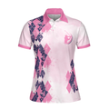 Sometimes It Takes Balls To Be A Women Golf Girl Short Sleeve Women Polo Shirt Pink Argyle Pattern Golf Shirt For Women - 3