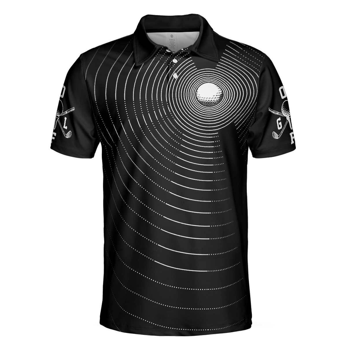 3D Effect Gold Ball And Golfer All Over Print Polo Shirt For Men Best Golf Shirt For Men - 3