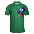 Billiards Green American Flag Polo Shirt Unique Billiards Shirt For Men Cool Gift For Pool Players - 3