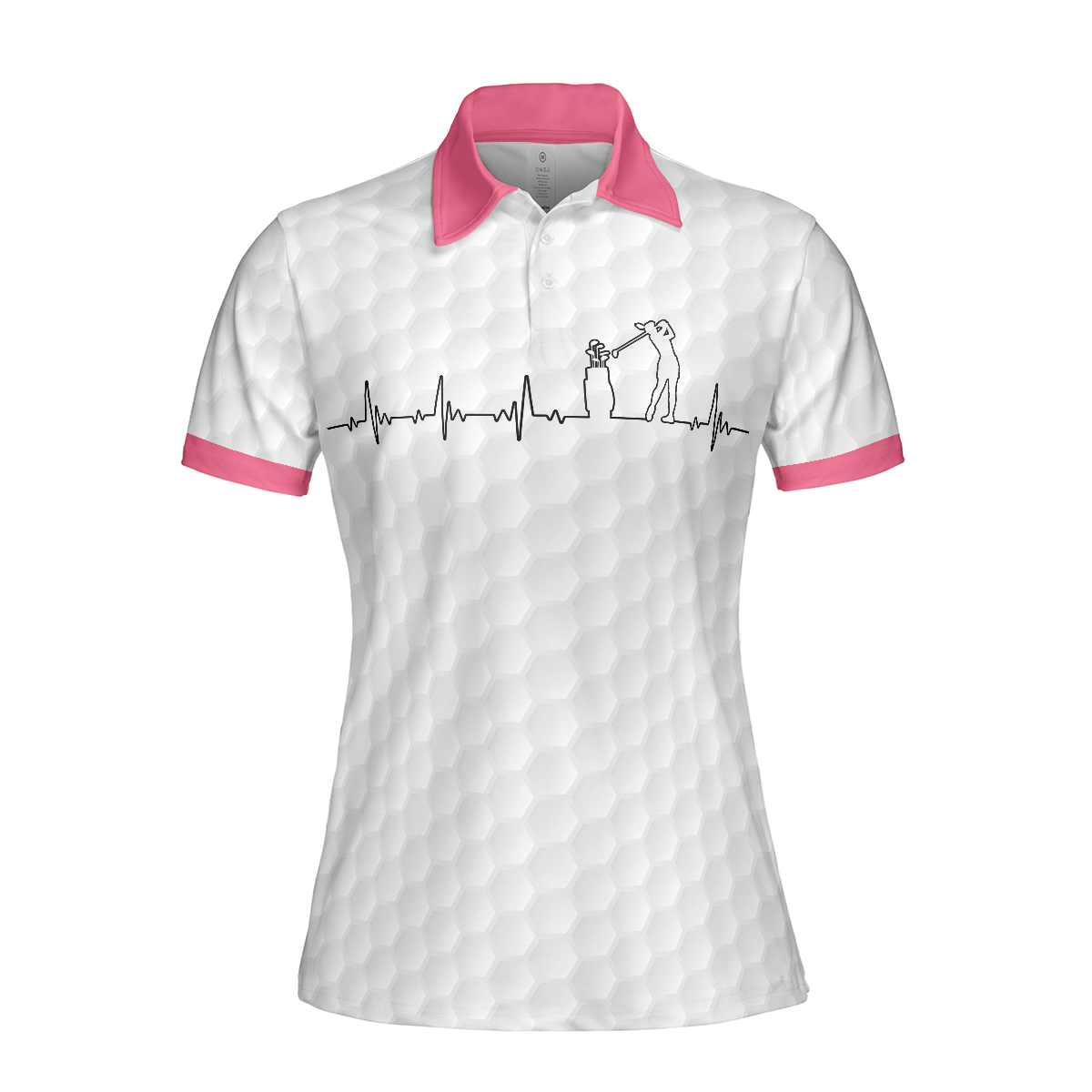 Golf Is My Heart Pink Golf Short Sleeve Women Polo Shirt - 3