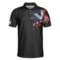 American Men Golfer Black Version Golf Polo Shirt - 3