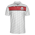 Bowling Skull Polo Shirt Red And White Skull Bowling Shirt Design Basic Shirt For Bowling Lovers - 3