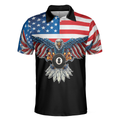 Billiards American Eagle Polo Shirt Cool American Flag Billiards Shirt For Men Best Billiards Gift Idea - 3