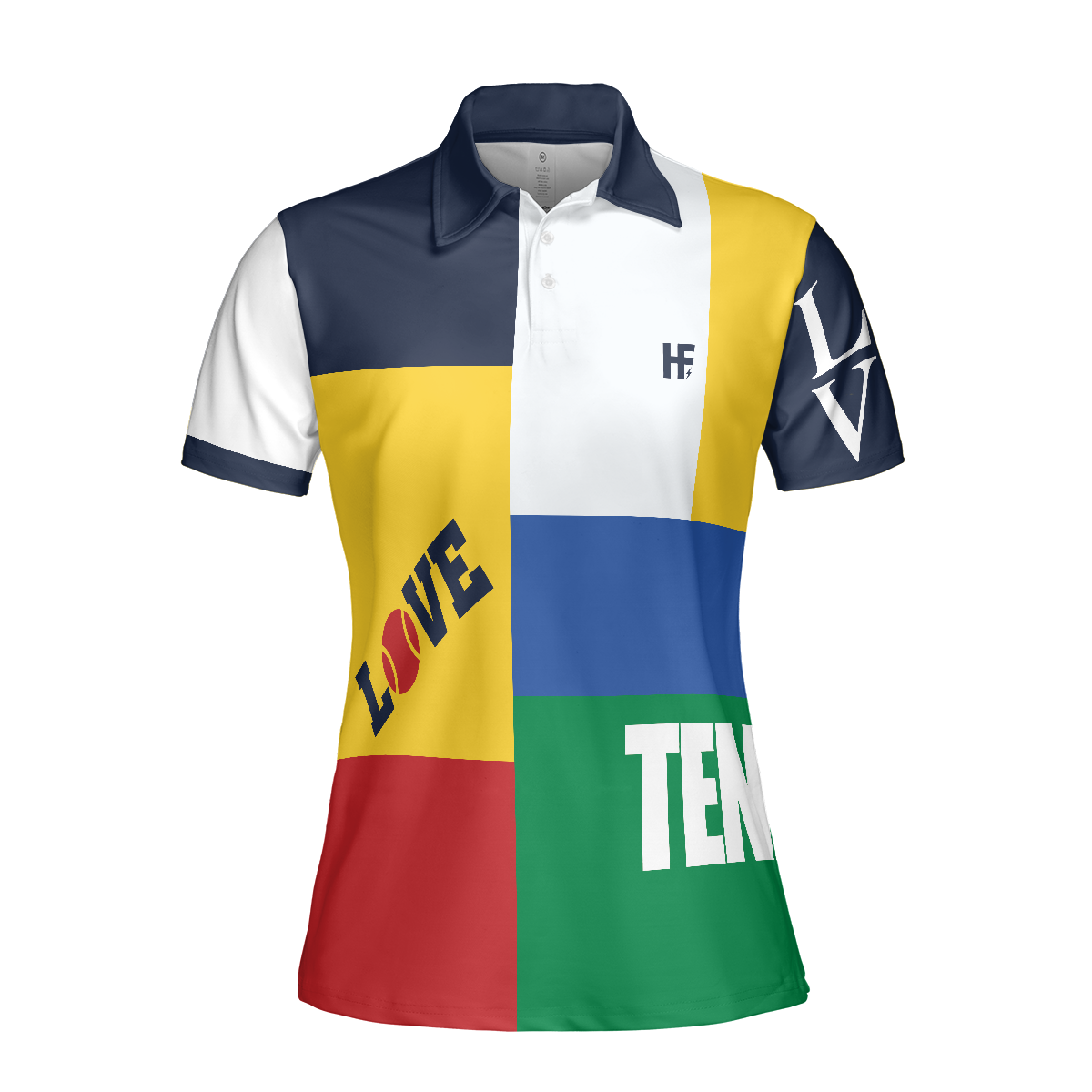 Color-Blocked Tennis Shirt Short Sleeve Women Polo Shirt - 3