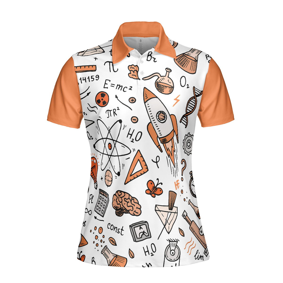 Physic Subject In Orange Short Sleeve Women Polo Shirt Physic Shirt For Women Gift For Physic Teachers - 3