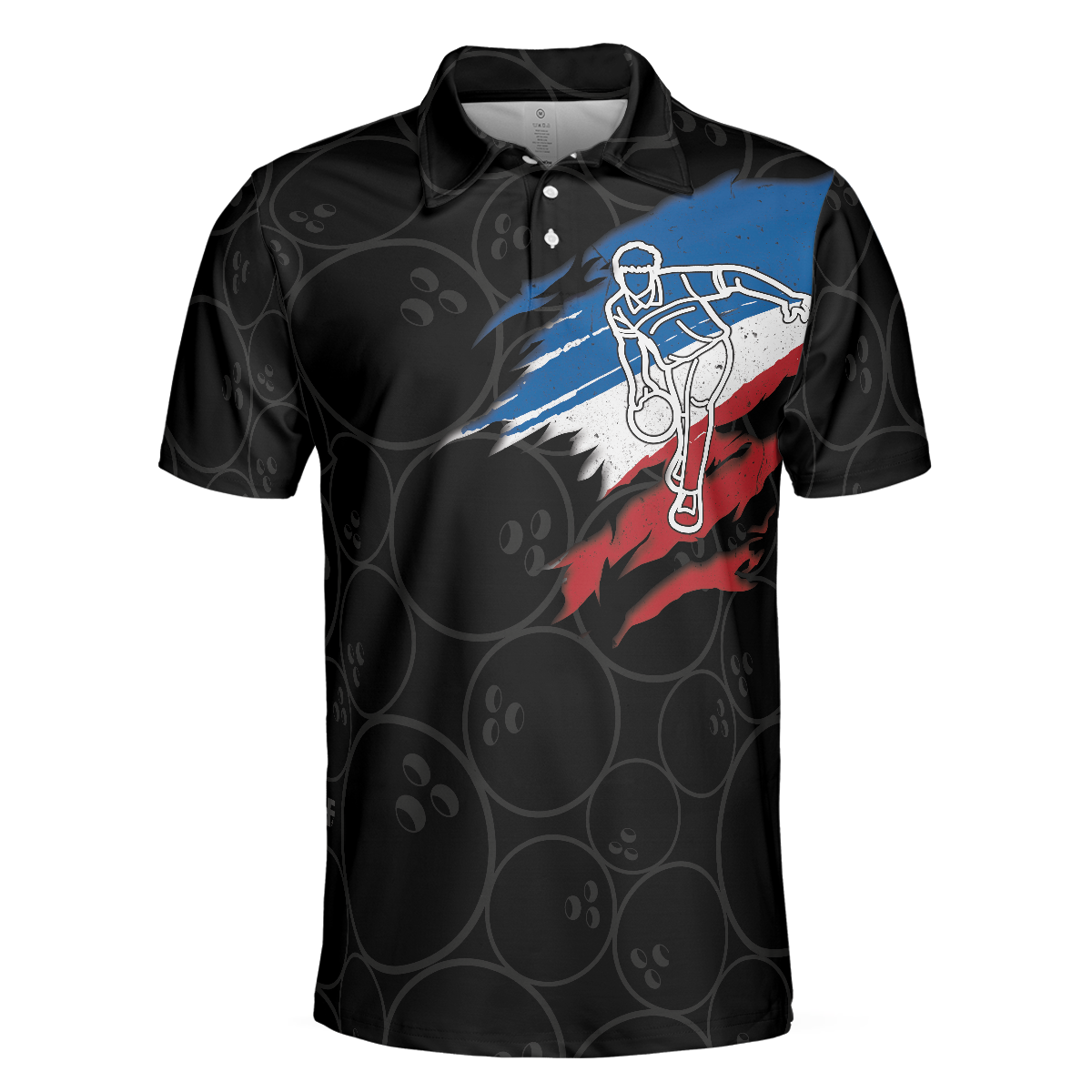 I Beat People With Three Fingers Bowling Polo Shirt Black Polo Style Bowling Shirt For Men Bowling Gift Idea - 3