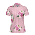 Watercolor Flowers And Golf Short Sleeve Women Polo Shirt - 3