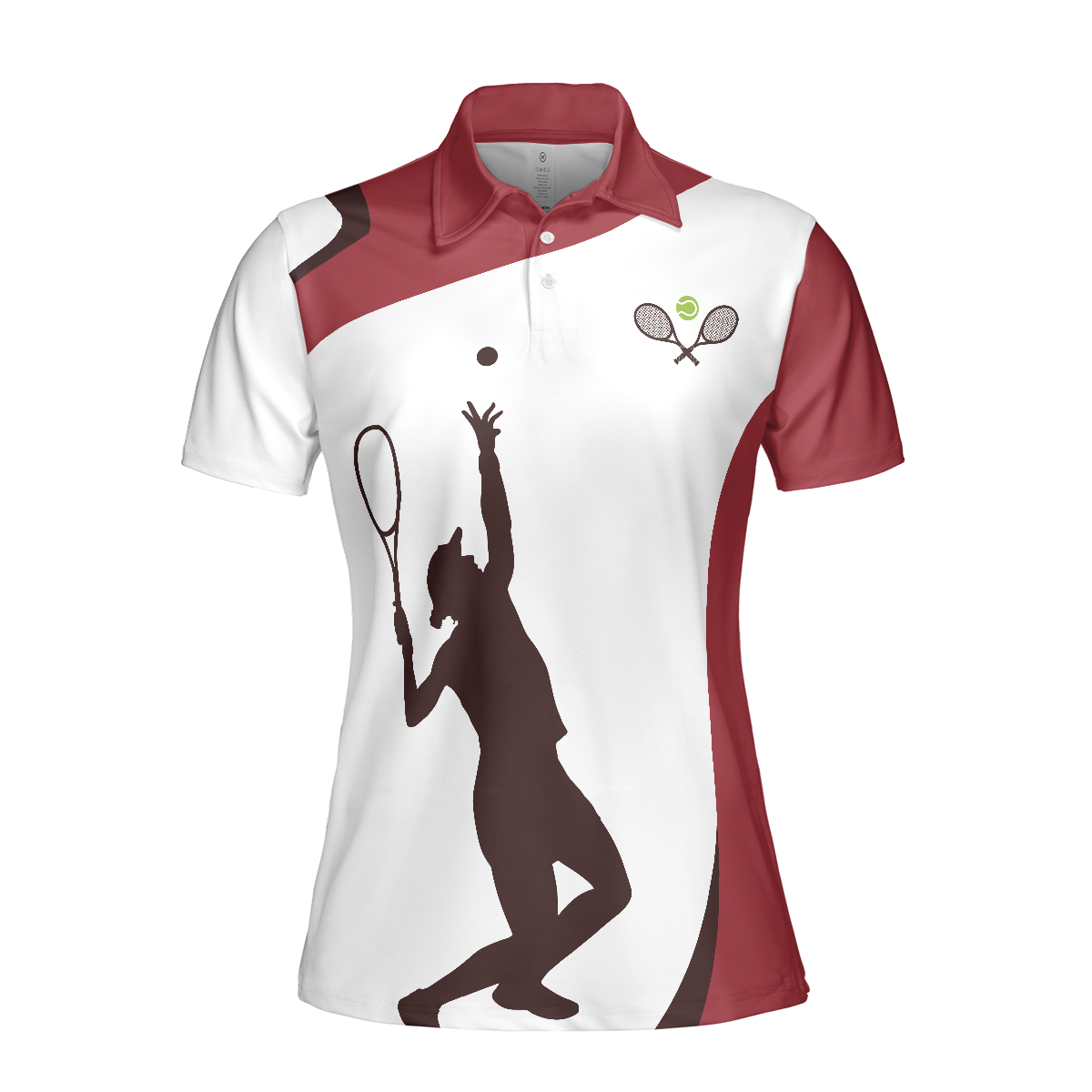 Living That Tennis Mom Life Short Sleeve Women Polo Shirt White And Red Tennis Shirt For Ladies - 3