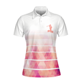 Girl Swinging Golf Club Short Sleeve Women Polo Shirt - 3