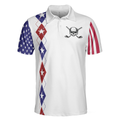 Too Old To Work Too Young To Die But Perfect For Golfing Polo Shirt American Flag Golfing Shirt With Sayings - 3