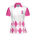 I Never Lose At The 19th Hole Golf Short Sleeve Women Polo Shirt White And Pink Golf Shirt For Ladies - 3