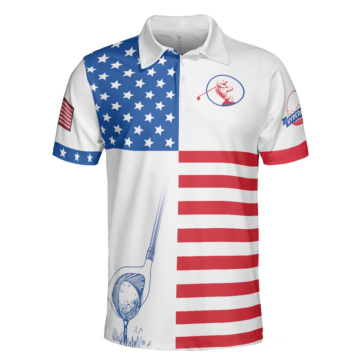 American Flag Golf V2 Short Sleeve Unisex Golf Polo Shirt Polo Shirts For Men And Women - 3