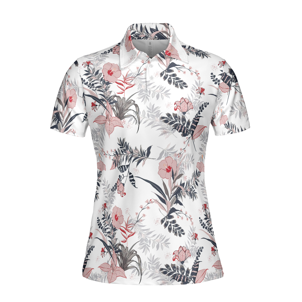 Colorful Floral Pattern Shirt Short Sleeve Women Polo Shirt - 3