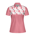 Science Pink Argyle Pattern Short Sleeve Women Polo Shirt - 3