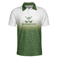 Talk Birdie To Me Golf Polo Shirt White And Green Abstract Grass Pattern Golfing Polo Shirt Best Golf Shirt For Men - 3