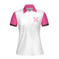 Dont Let Skirt Fool You Lacrosse Short Sleeve Women Polo Shirt White And Pink Lacrosse Shirt For Ladies - 3