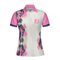 Ich Wei Dass Ich Wie Ein Mdchen Spiele Short Sleeve Women Polo Shirt White And Pink German Golf Shirt For Ladies - 3