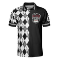 I Just Need To Go Bowling Polo Shirt Black And White Argyle Pattern Polo Shirt Best Bowling Shirt For Men - 2