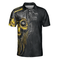 Skull Billiards Polo Shirt Black Skull Billiards Shirt Design For Men Scary Halloween Gift Idea - 3