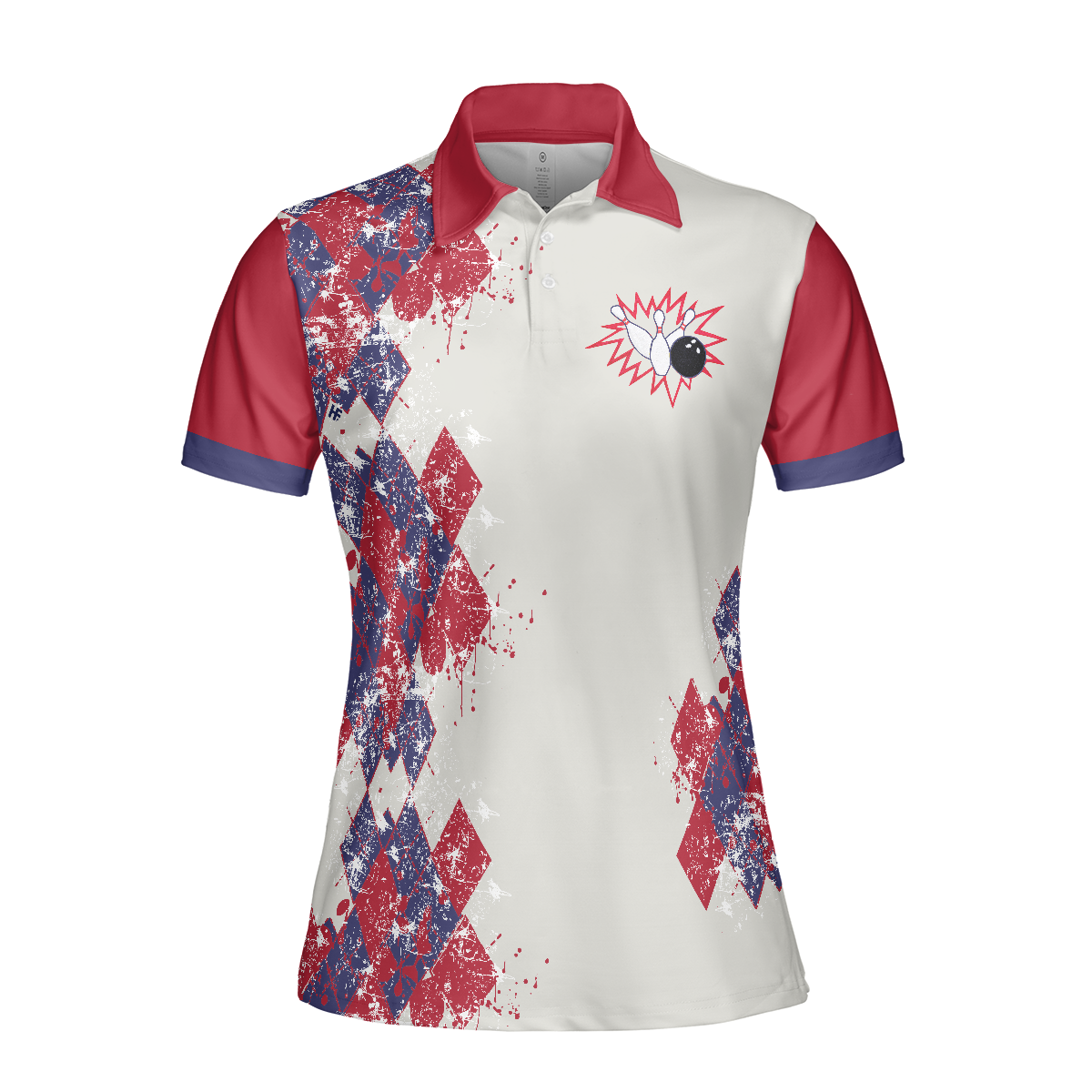 I Go Bowling Because I Like It Short Sleeve Women Polo Shirt Argyle Pattern Polo Style Bowling Shirt For Ladies - 3