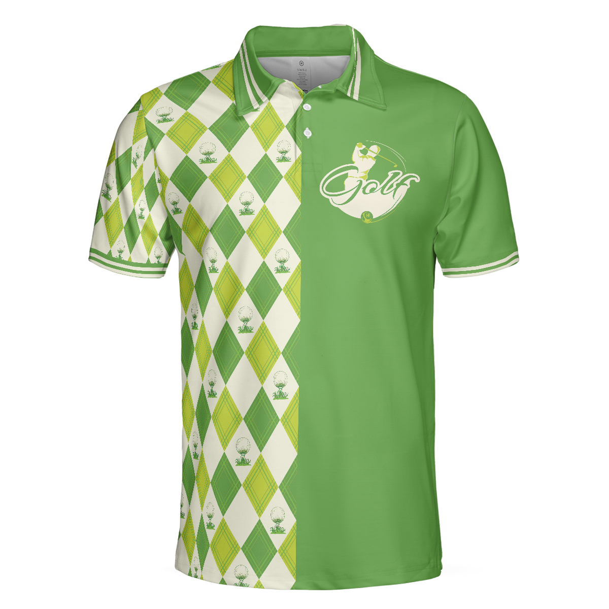 Im Not Swearing Im Using My Golf Words Polo Shirt Green Argyle Pattern Golf Shirt For Male Golfers - 3