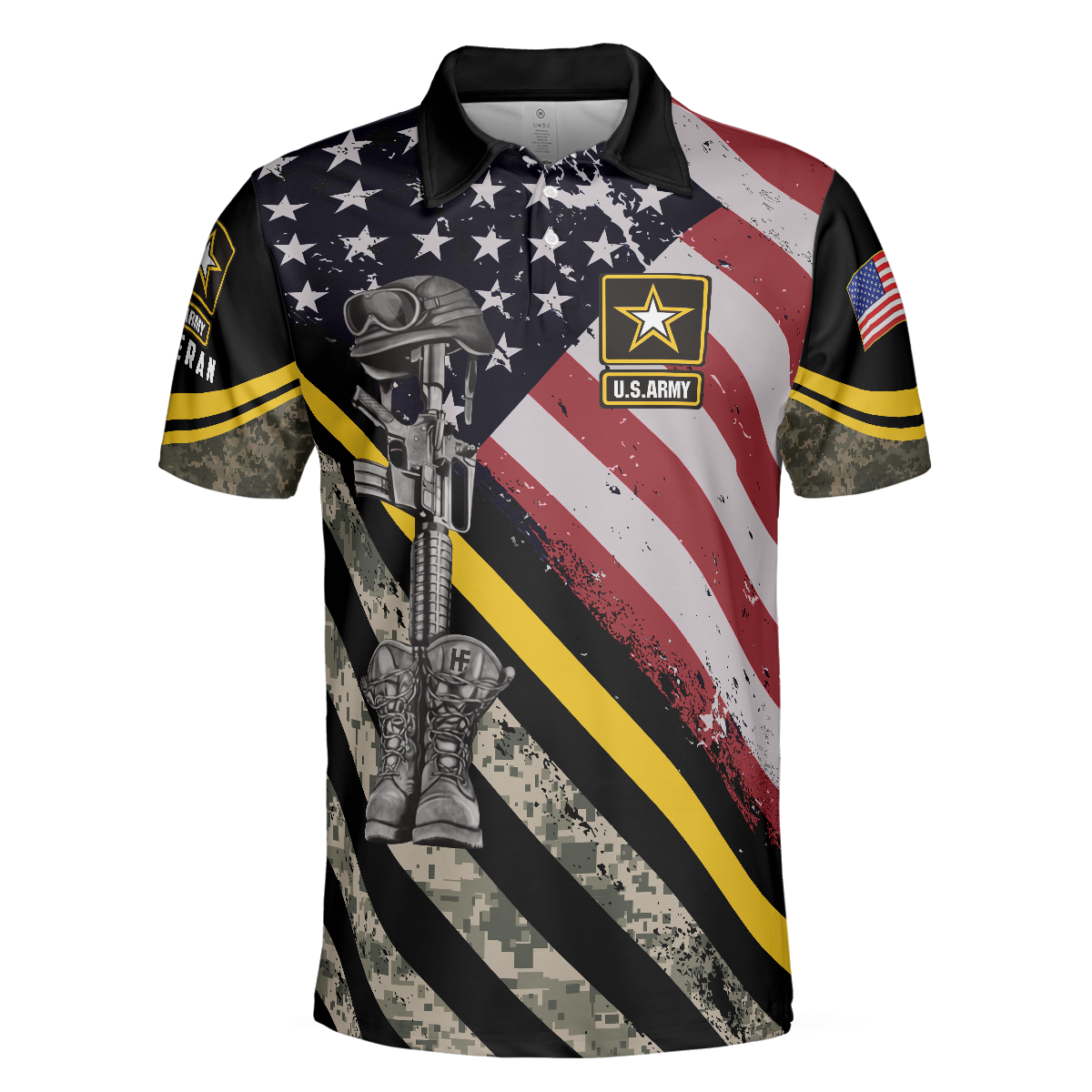 US Army Veteran DNA Polo Shirt American Flag Veteran Polo Shirt For Adults Best Gift Idea For Veterans - 3