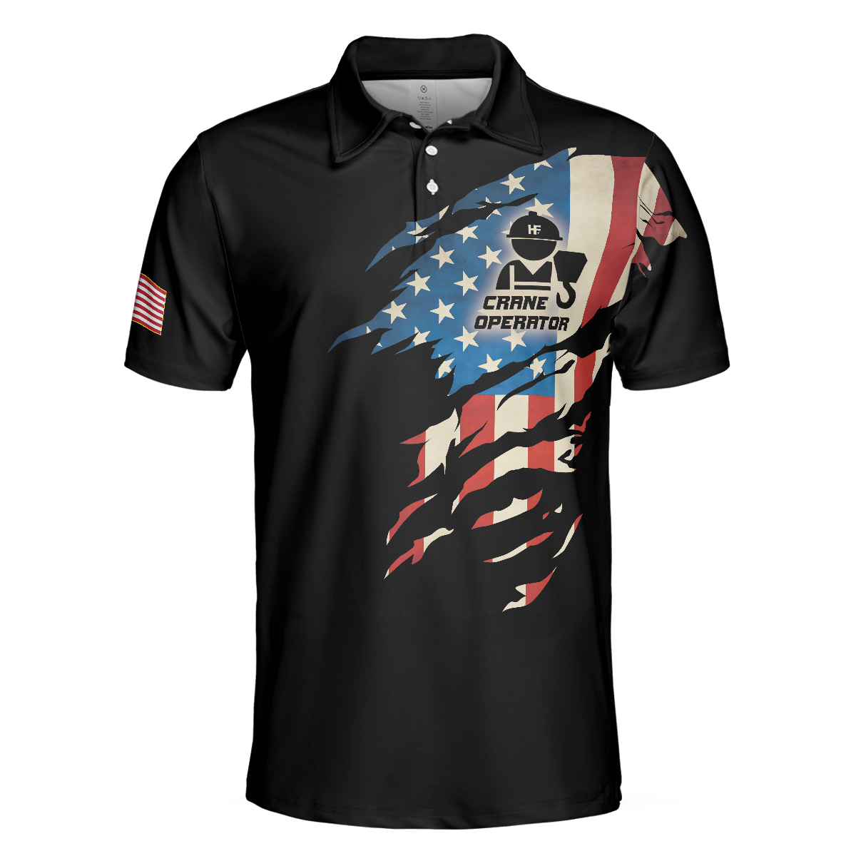 Crane Operator My Craft Allows Me To Move Anything Skull Polo Shirt American Flag Crane Operator Shirt For Men - 3