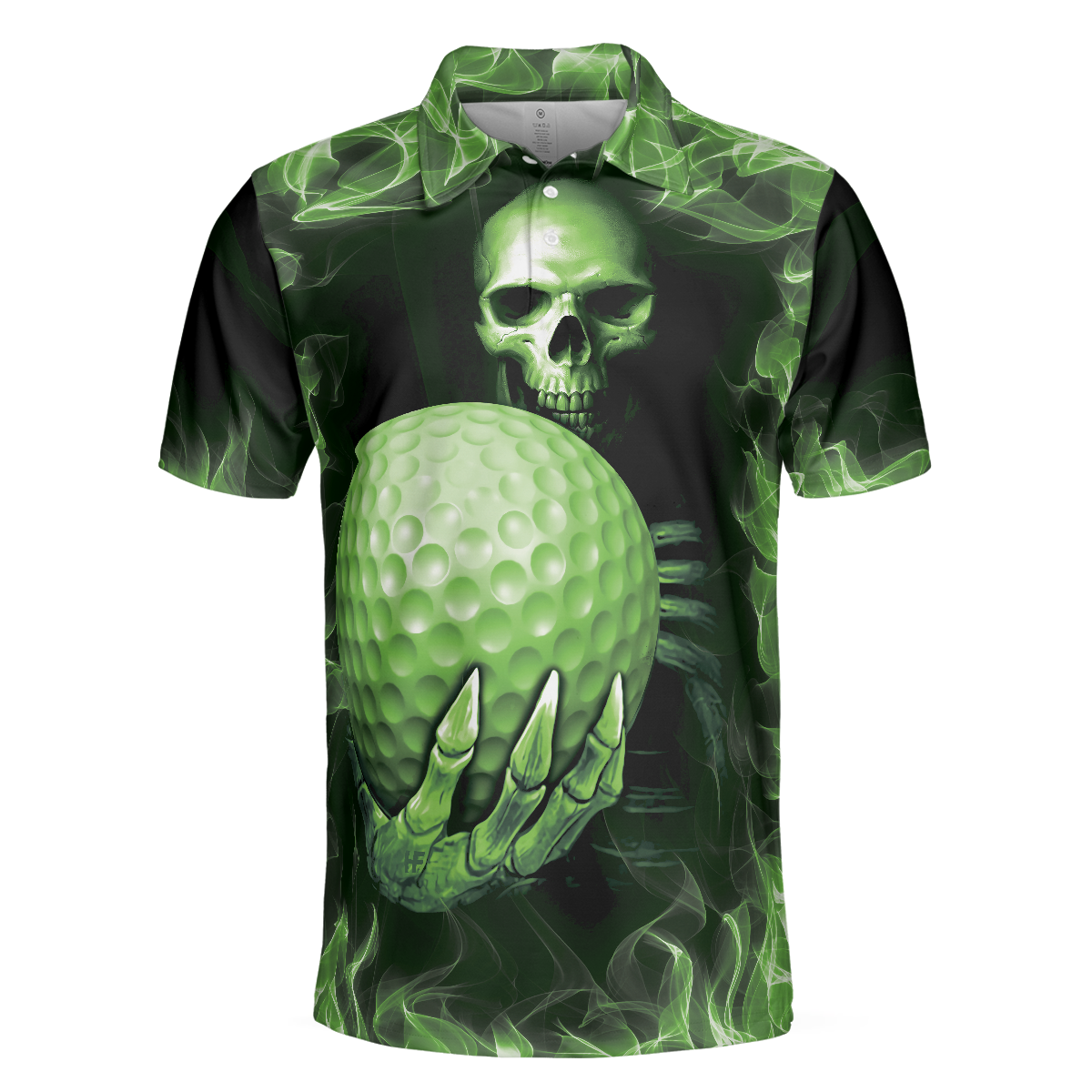 Golfing Murder Polo Shirt Green Skull Golf Shirt Design Best Gift Idea For Golfers Scary Golf Shirt - 3