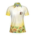 God Made Golf Girl Sunshine Short Sleeve Women Polo Shirt Yellow Sunflower Golf Shirt For Ladies Unique Female Golf Gift - 3