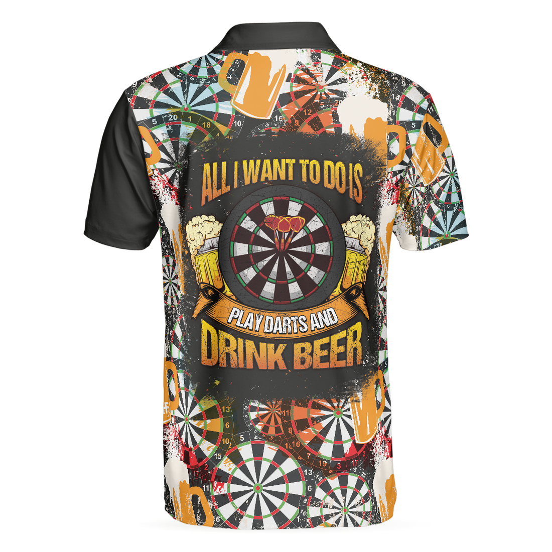 Play Darts And Drink Beer Polo Shirt Colorful Dart Board Polo Shirt Dart Shirt For Beer Lovers - 1