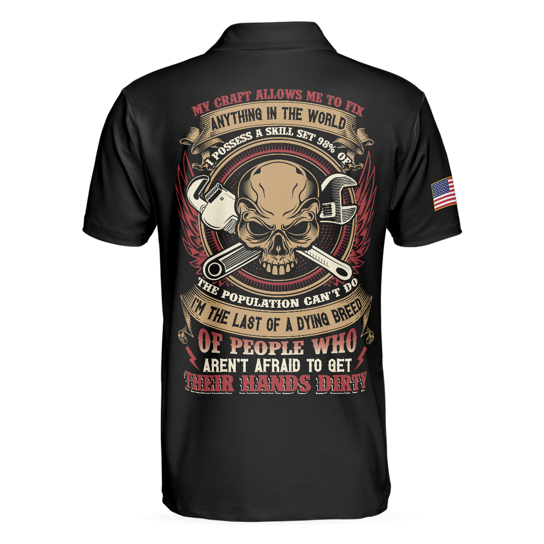 Plumber My Craft Allows Me To Fix Anything Polo Shirt Skull American Flag Polo Shirt For Plumbers - 1