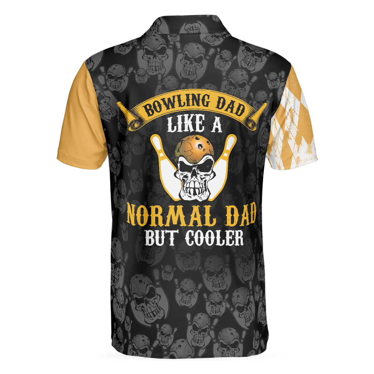 Bowling Dad Like A Normal Dad But Cooler Polo Shirt Argyle Pattern Bowling Polo Shirt For Bowler Dad - 2