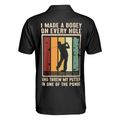 Golf Best Dad By Par Polo Shirt Black Golf Shirt With Sayings Best Golf Gift Idea For Dad - 2