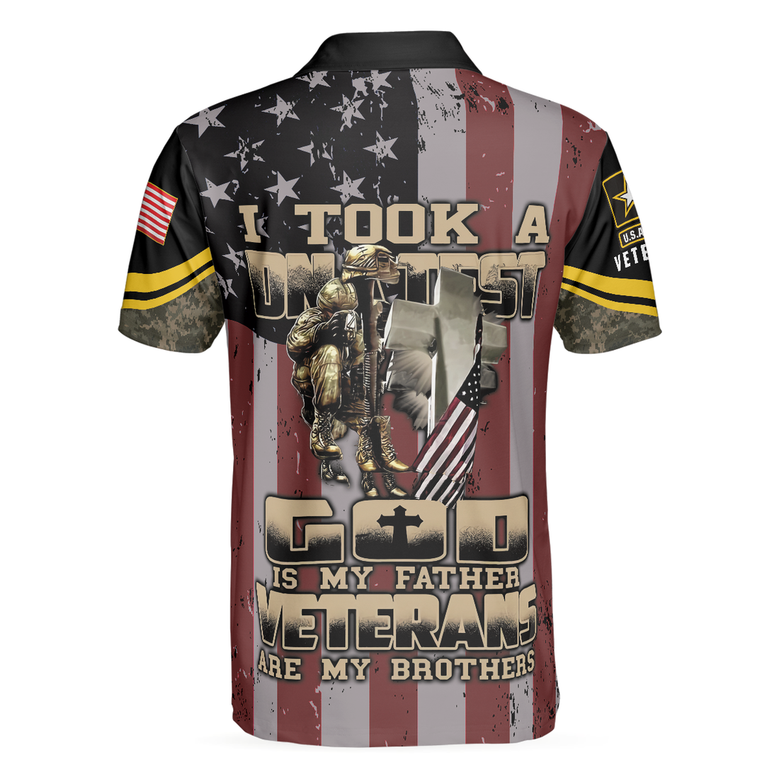 US Army Veteran DNA Polo Shirt American Flag Veteran Polo Shirt For Adults Best Gift Idea For Veterans - 1