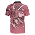 Golf Pink Skull Polo Shirt For Men - 2