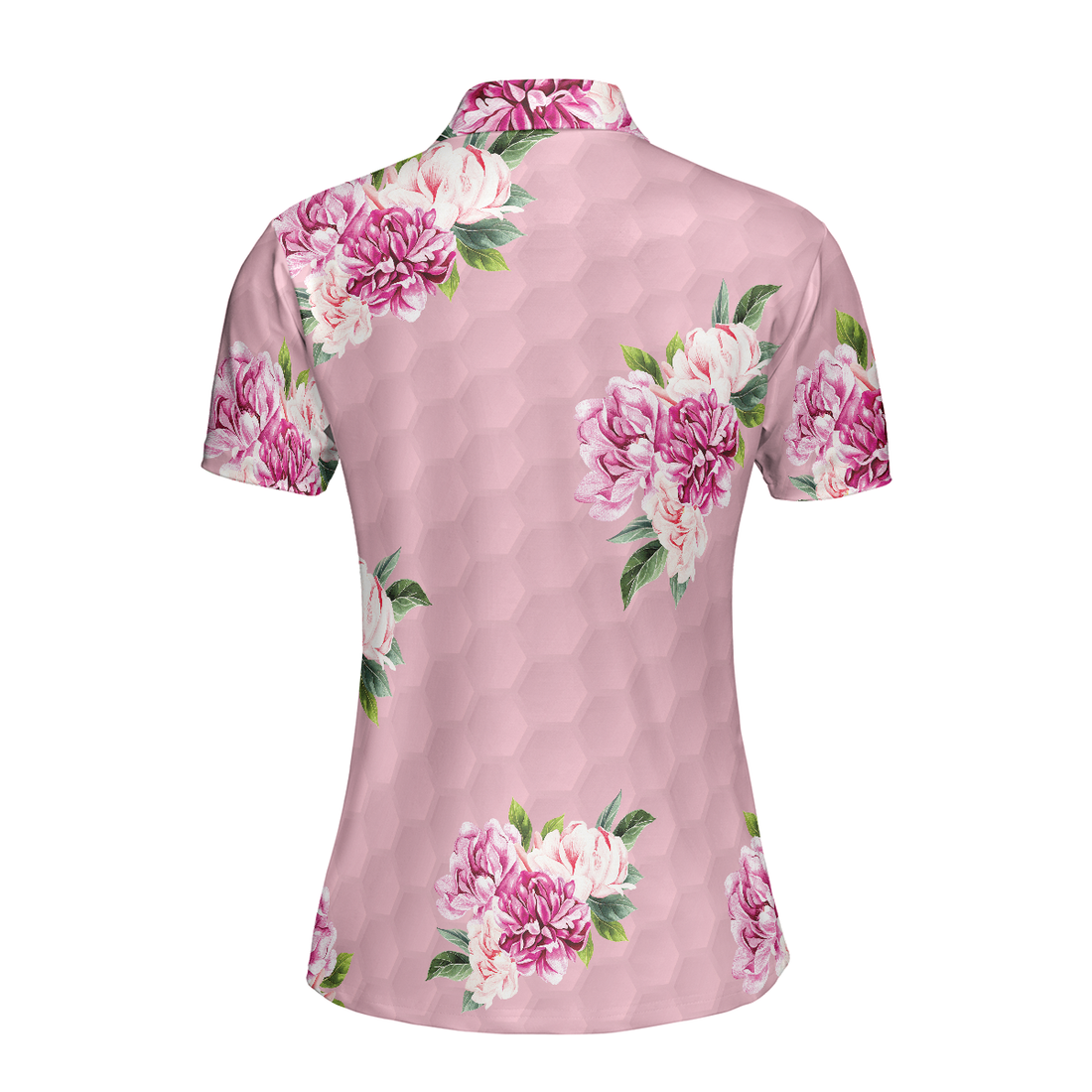 Watercolor Flowers And Golf Short Sleeve Women Polo Shirt - 1