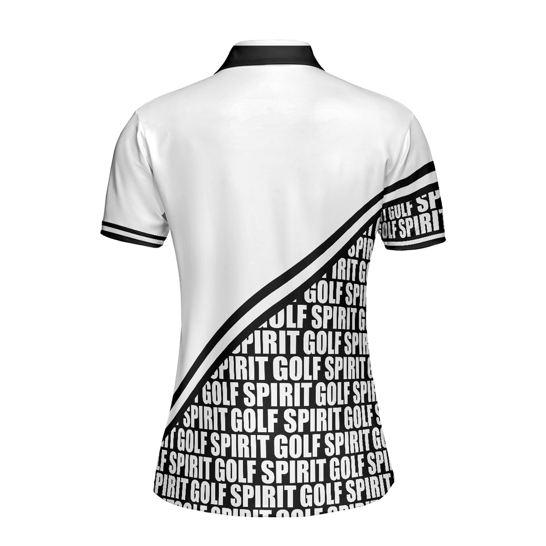 Golf Spirit In Black And White Golf Short Sleeve Women Polo Shirt Simple Golf Shirt Design For Female Golfers - 1