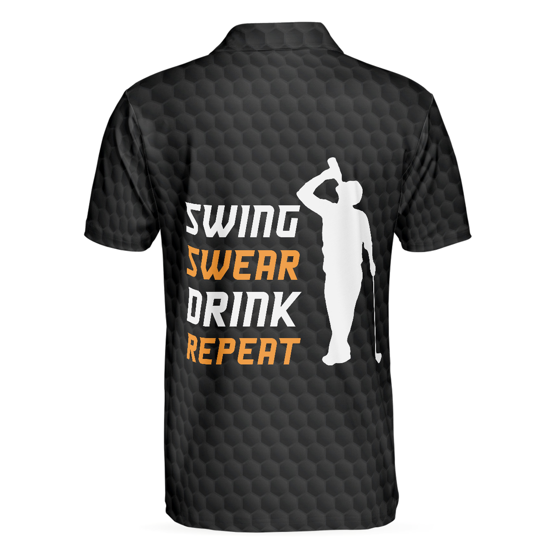 Swing Swear Drink And Repeat V2 Polo Shirt Simple Beer Drinking Golf Shirt Design For Male Golfers - 1