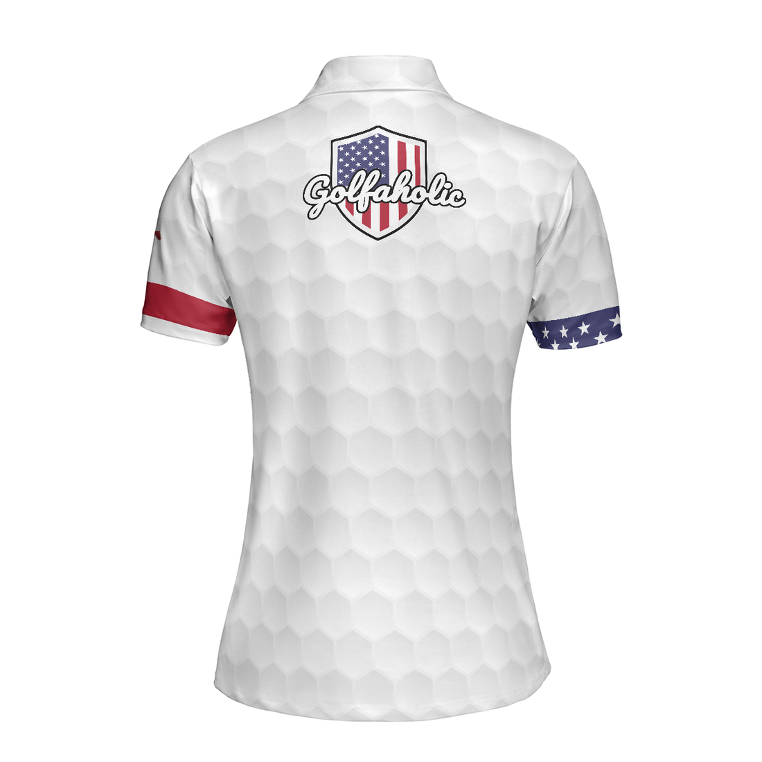 Golf American Flag Girl Short Sleeve Women Polo Shirt - 1