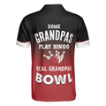 Some Grandpas Play Bingo Real Grandpas Bowl Bowling Polo Shirt Gift Idea For Bowling Fan Dad Bowling Shirt For Men - 2