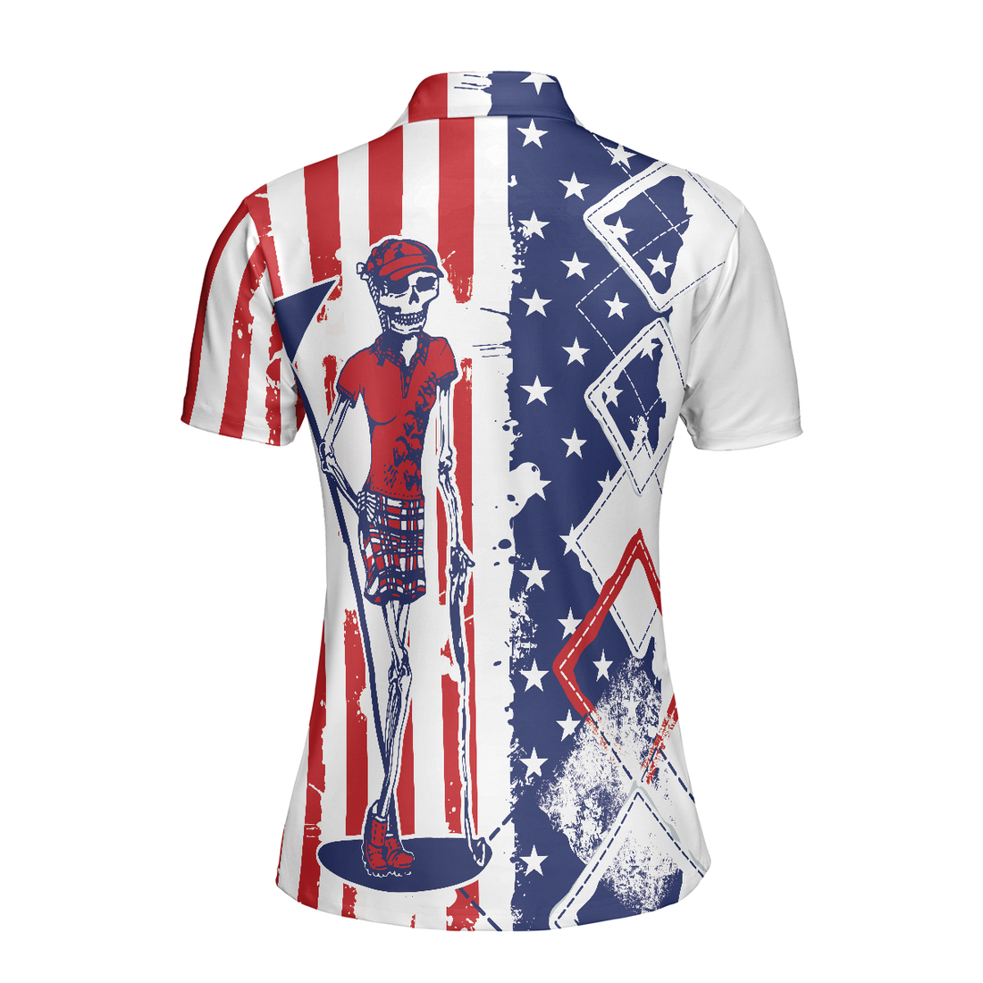 I Like It Rough Golf Short Sleeve Women Polo Shirt Cool American Flag Argyle Pattern Golf Shirt For Ladies - 1