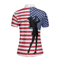 Premium American Golfer Female Version Short Sleeve Women Polo Shirt American Flag Golf Shirt For Ladies Cool Female Golf Gift - 3