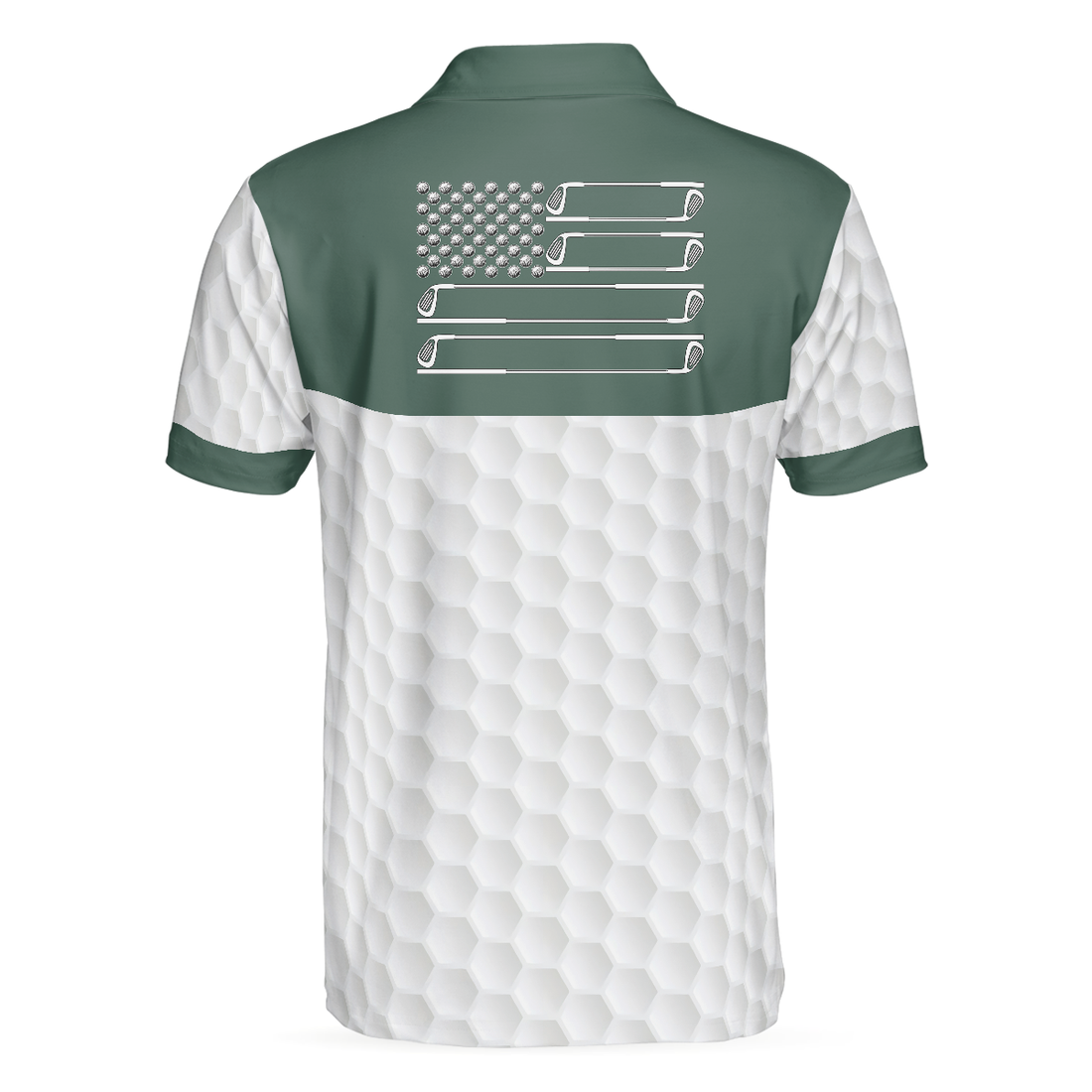 My Green Jacket Is In The Wash Polo Shirt White Golf Pattern Forest Green American Flag Golf Shirt For Men - 1