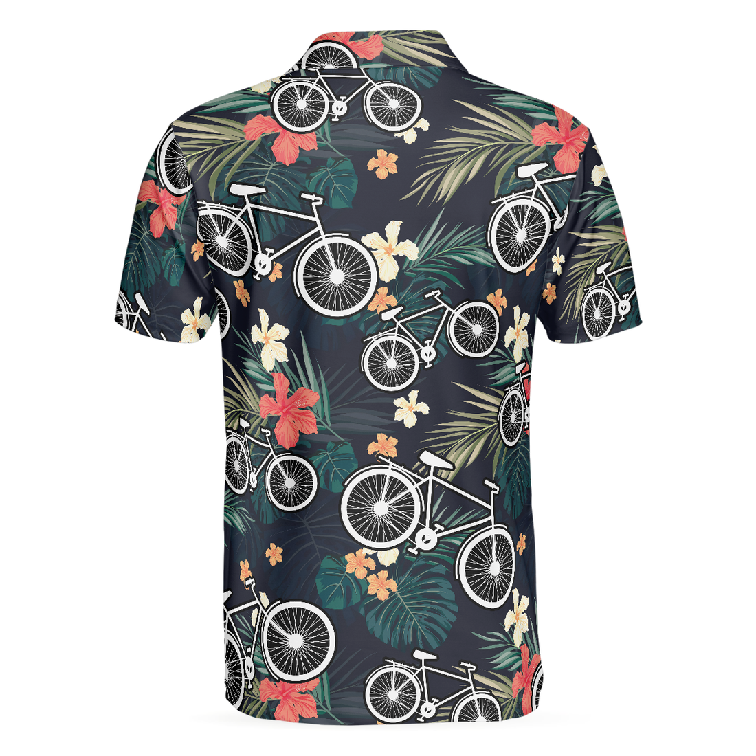 Tropical Bike Polo Shirt Tropical Cycling Themed Shirt For Bike Lovers Funny Cycling Shirt Design - 1