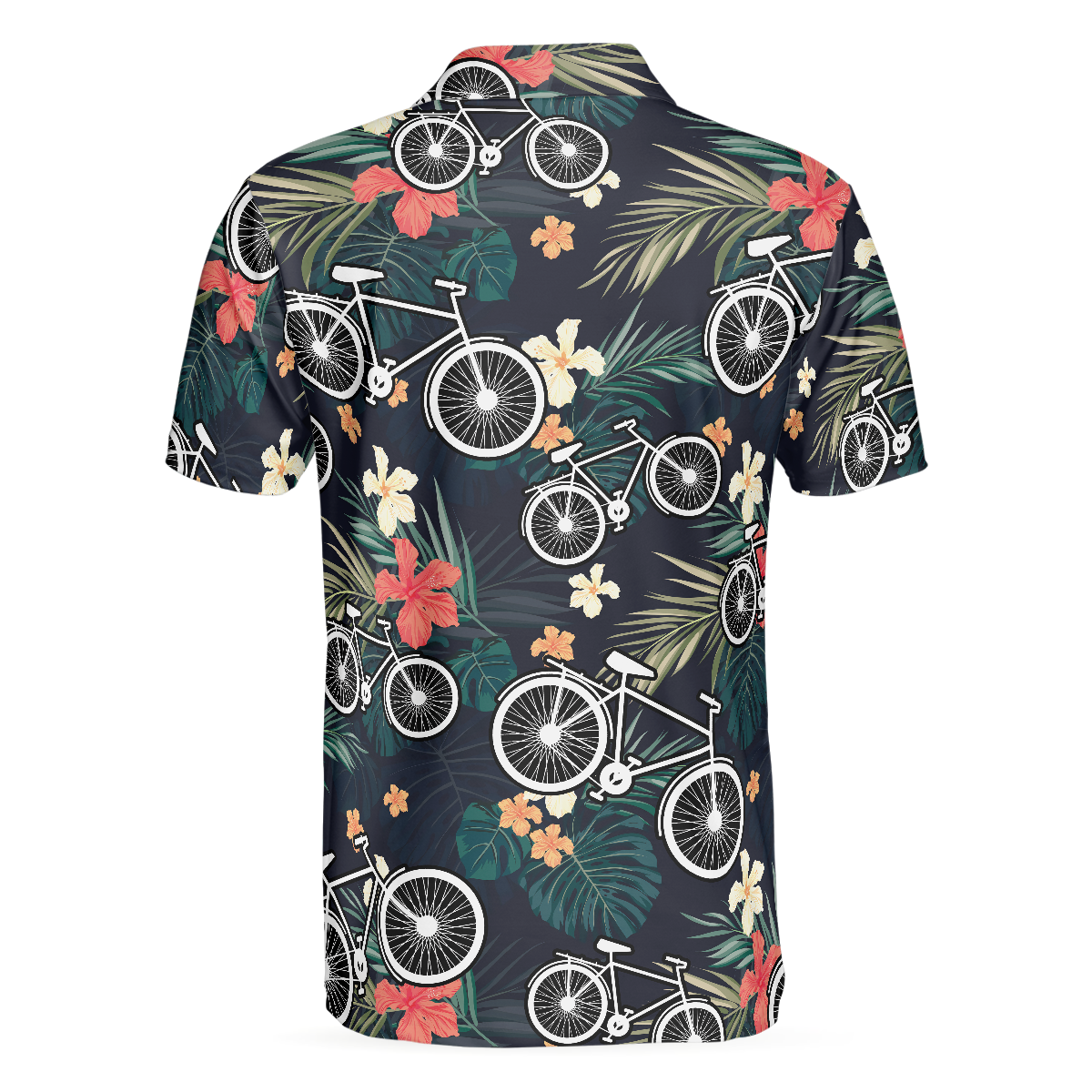 Tropical Bike Polo Shirt Tropical Cycling Themed Shirt For Bike Lovers Funny Cycling Shirt Design - 2